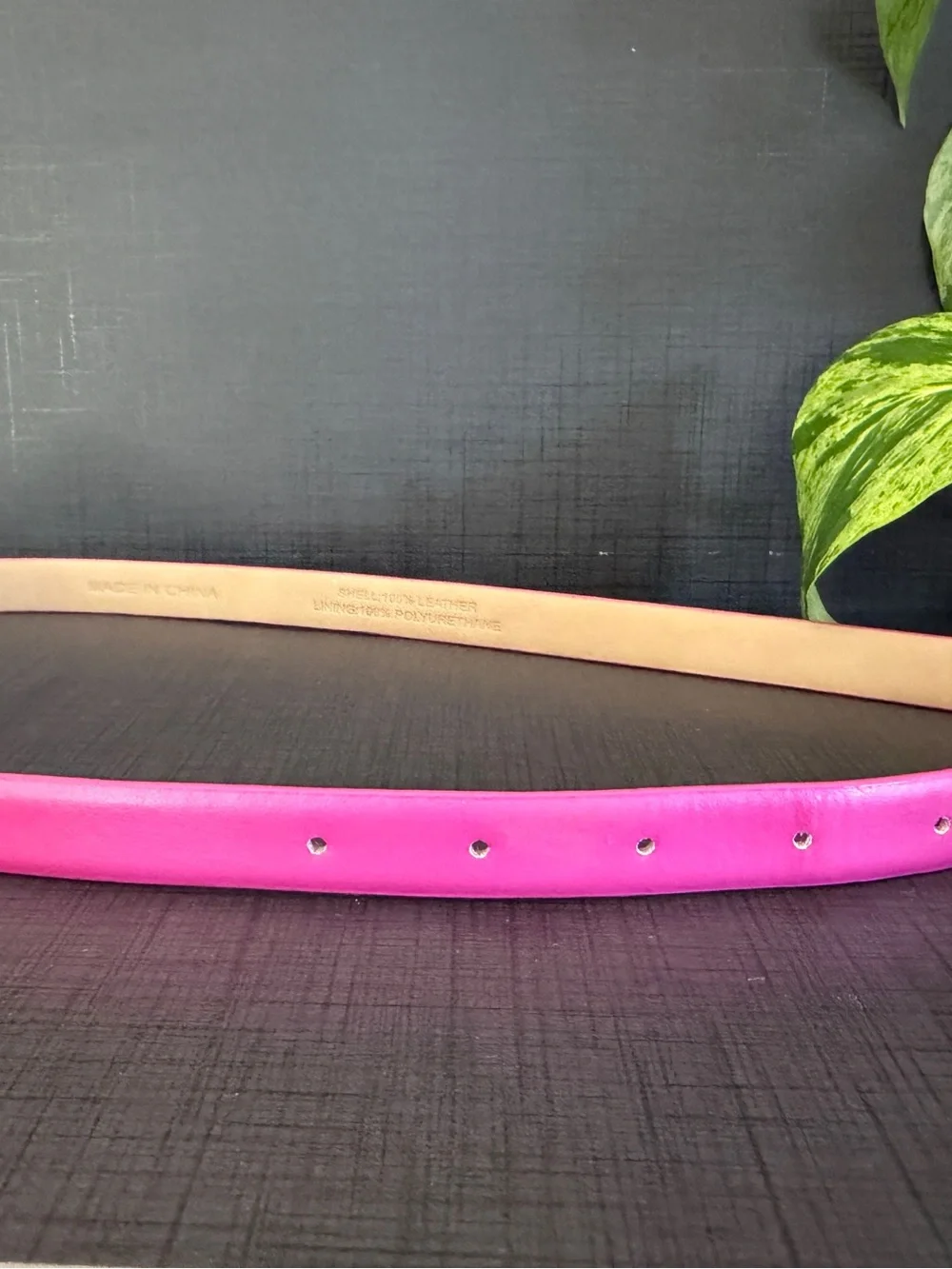 Talbots Bright Pink Leather Belt with Gold Buckle Small Colorful Layered